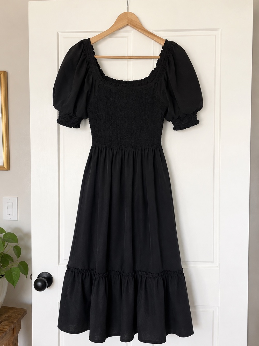 Louisa Nap Dress in Black Wrinkle-Resistant Crepe